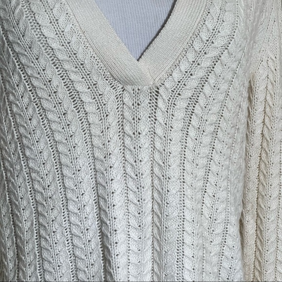 Charter Club Ivory Cream Cable Knit Sweater Sz Small NWT New - Picture 4 of 5